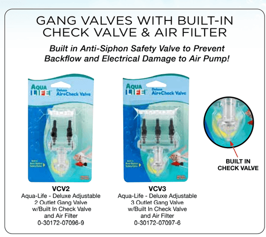 Air line Gang Valve w/ Check Valve - Ruby Mountain Aquarium supply