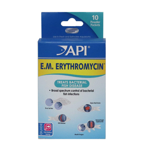 API E.M Erythromycin (10 powder packets) - Ruby Mountain Aquarium supply