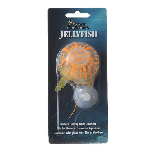 Aquatic Creations Glowing Jellyfish Aquarium Ornament - Orange - Ruby Mountain Aquarium supply