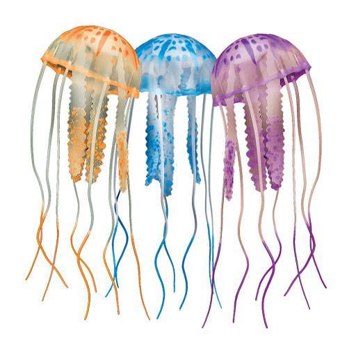 AQUATOP JF-MULTI01 Orange, Blue, and Violet Silicone Jellyfish Decor Small, 3 Pack - Ruby Mountain Aquarium supply