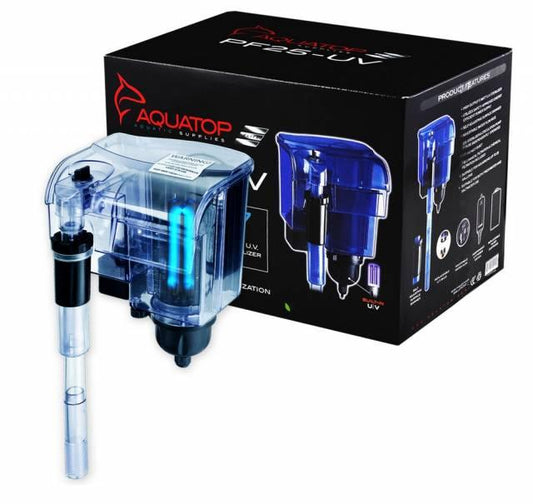 AQUATOP PF25-UV 90 GPH Power Filter w/ 7W UV Sterilizer - Ruby Mountain Aquarium supply