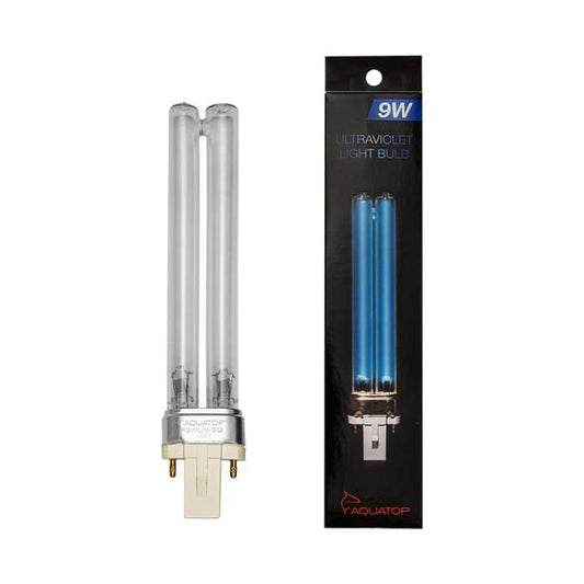 AQUATOP R9WUV-SQ 9 Watt UV Replacement Bulb For FZ9, SP9-UV, CF-400UVMKII, CF-500UVMKII, and UVP-9 - Ruby Mountain Aquarium supply