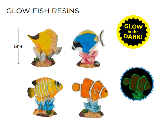 Assorted Deco GLow-Fish - Ruby Mountain Aquarium supply