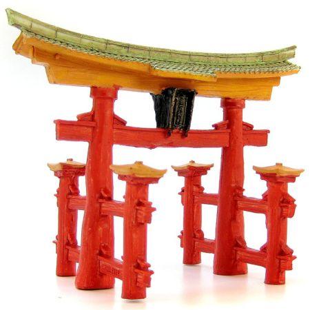 Blue Ribbon Japanese Torii Gate Ornament - Ruby Mountain Aquarium supply