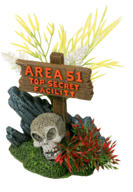 Exotic Enviroments Area 51 Sign With Skull - Ruby Mountain Aquarium supply