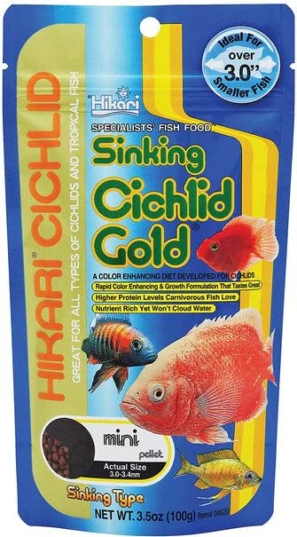 Hikari Sinking Cichlid Gold Mini Pellet Food - Ruby Mountain Aquarium supply