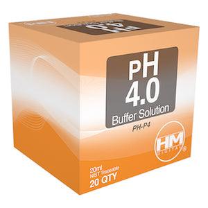 HM Digital pH 4.0 buffer solution - 20 packets of 20 ml - Ruby Mountain Aquarium supply