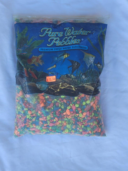 Pure Water Pebbles Neon Rainbow Gravel - Ruby Mountain Aquarium supply
