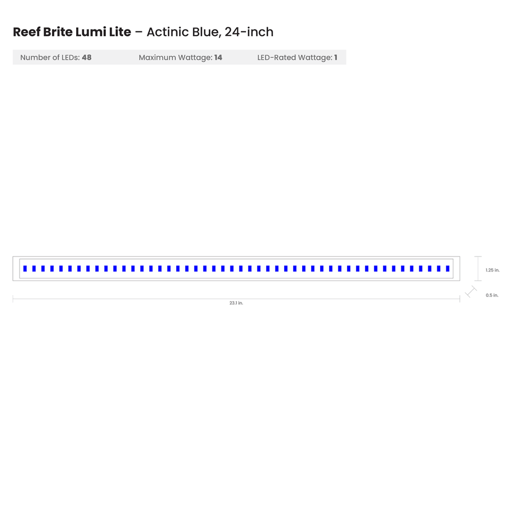 Reef Brite 24" Blue Lumi Lite LED Strip Light - Ruby Mountain Aquarium supply