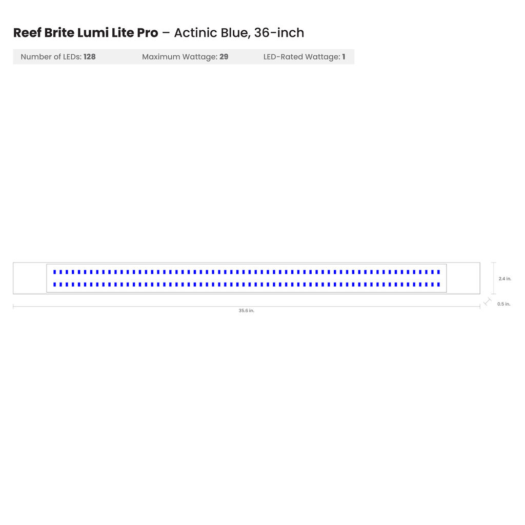 Reef Brite 36" Blue Lumi Lite Pro LED Strip Light - Ruby Mountain Aquarium supply