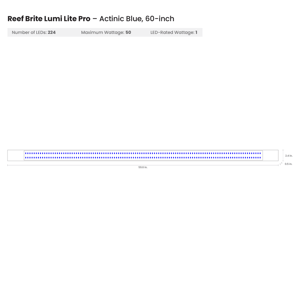 Reef Brite 60" Blue Lumi Lite Pro LED Strip Light - Ruby Mountain Aquarium supply