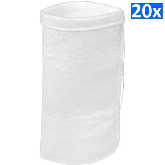 Simplicity 4" x 14" 200 Micron Filter Sock w/ Drawstring - Bulk Pack of 20 - Ruby Mountain Aquarium supply