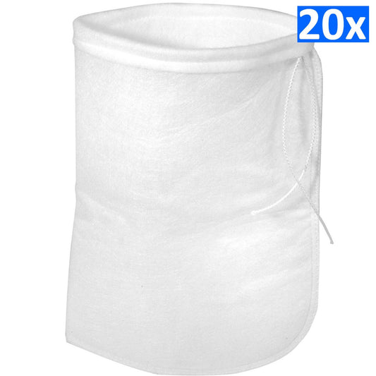 Simplicity 7" x 16" 200 Micron Filter Sock w/ Drawstring - Bulk Pack of 20 - Ruby Mountain Aquarium supply