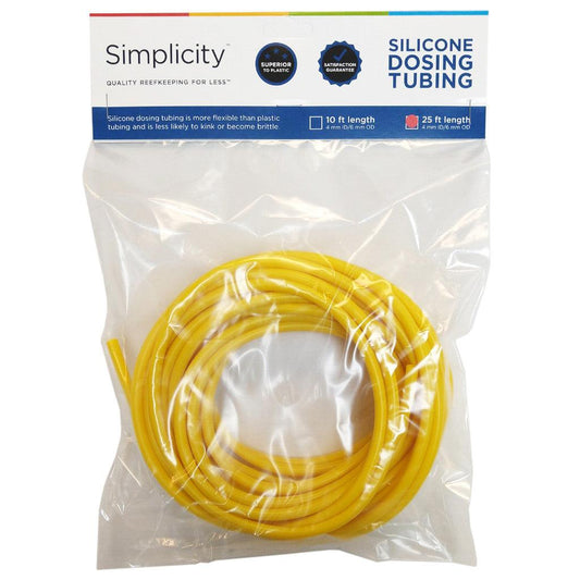 Simplicity Heavy-Duty Silicone Dosing Pump Tubing - Yellow - 25 Feet - Ruby Mountain Aquarium supply
