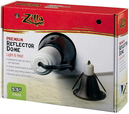 Zilla Premium Reflector Dome Provides Light and Heat for Reptiles - Ruby Mountain Aquarium supply