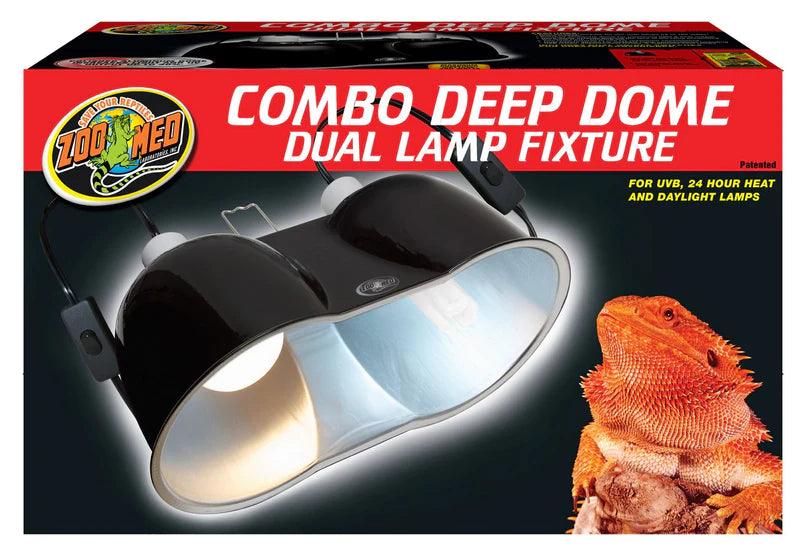 Zoo Med Combo Deep Dome Dual Lamp Fixture - Ruby Mountain Aquarium supply