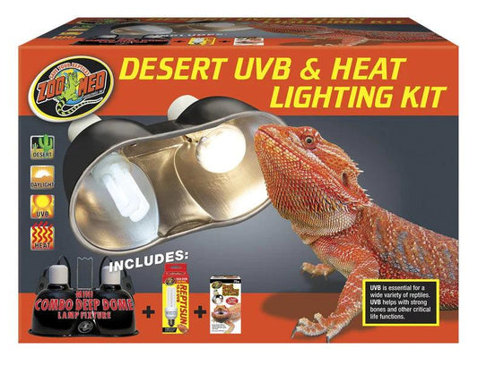 Zoo Med Desert UVB and Heat Lighting Kit - Ruby Mountain Aquarium supply